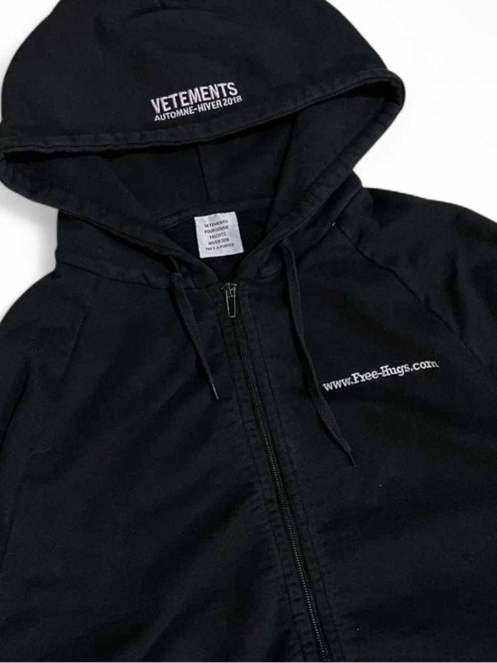 Vetements Black Hoodie with Embroidered Logo - Picture 2 of 6